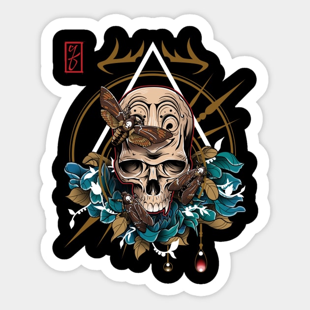 Death Head Sticker by etcherSketch